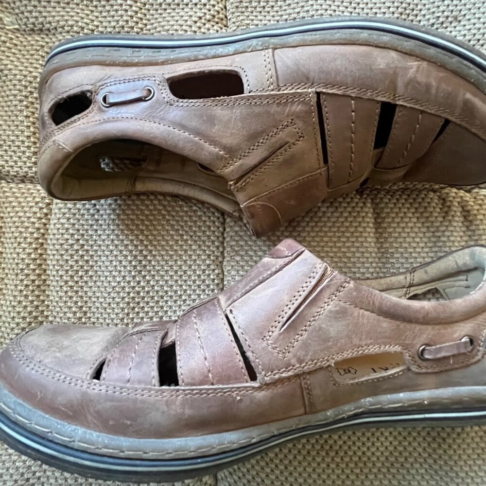 Lasocki Casual Mens Tan Leather Slip On Shoes‎ Size 42 EUR or 9 US (Poland)